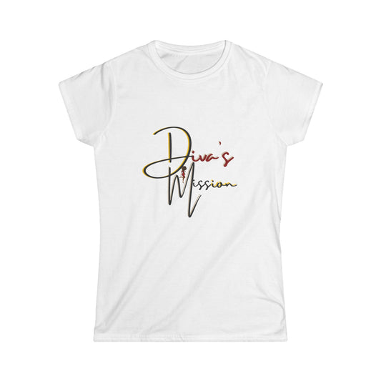 Yellow Women's Tee - 'Diva's Mission' Script Logo Graphic