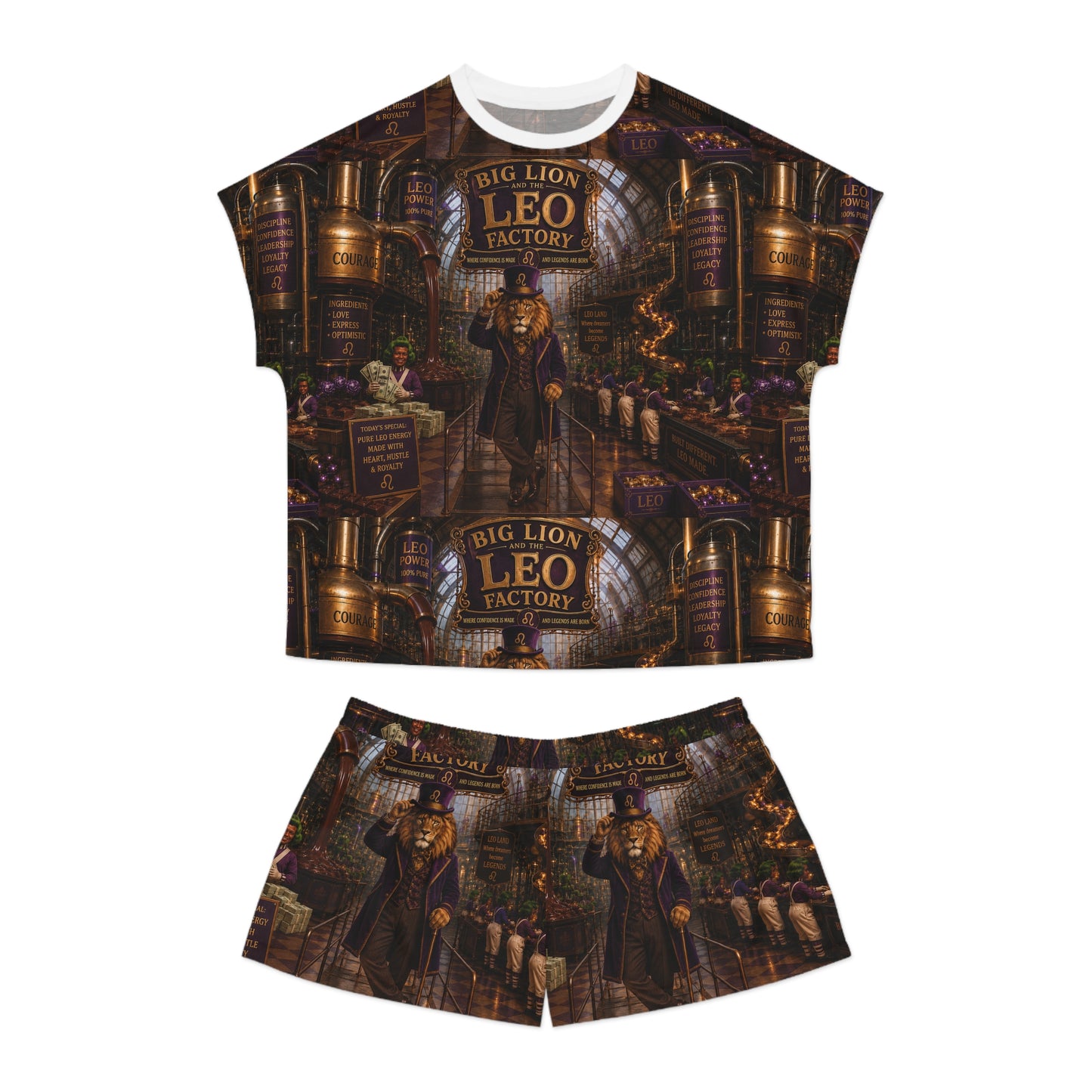Leo Factory Women's Short Pajama Set — Vintage Steampunk Nightwear