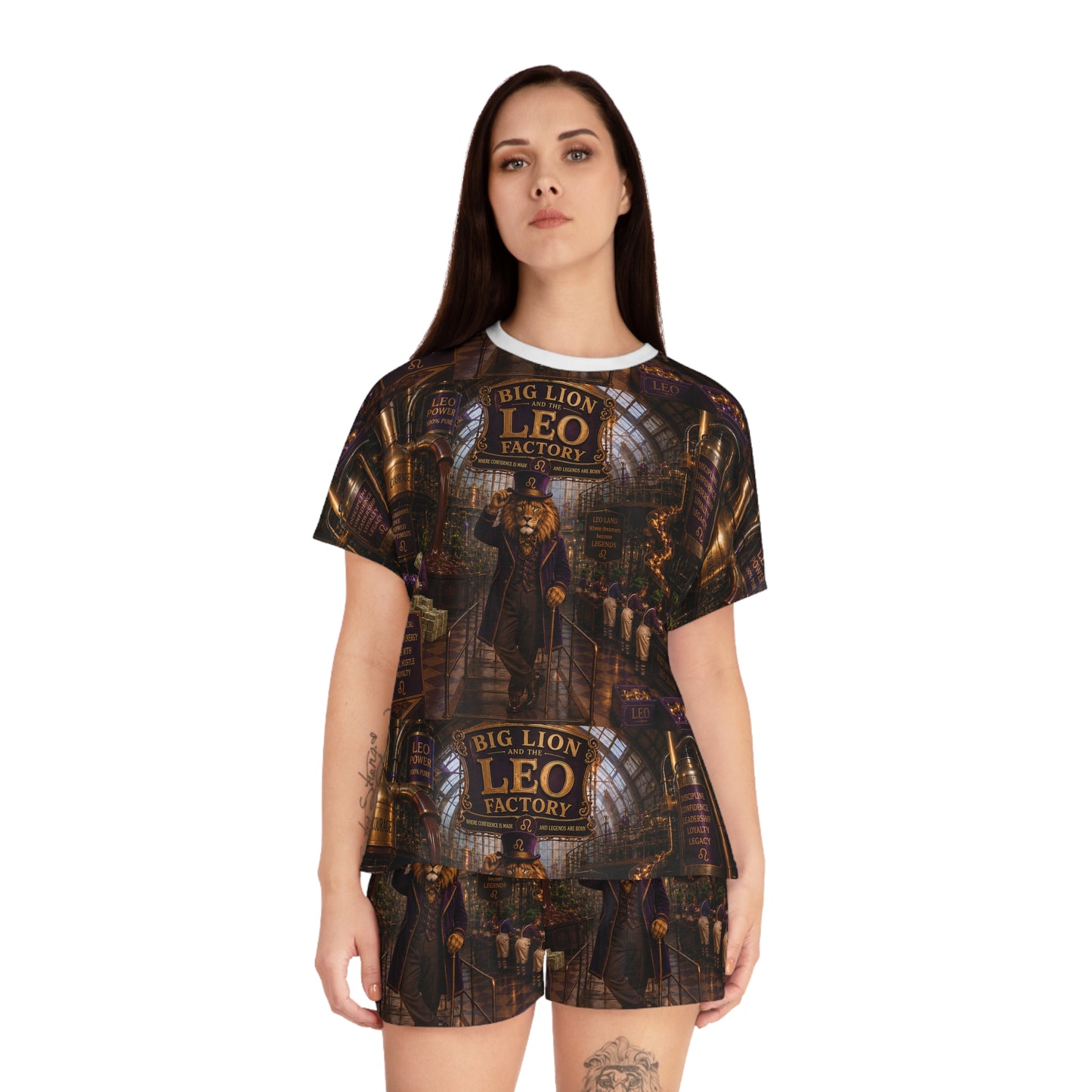 Leo Factory Women's Short Pajama Set — Vintage Steampunk Nightwear