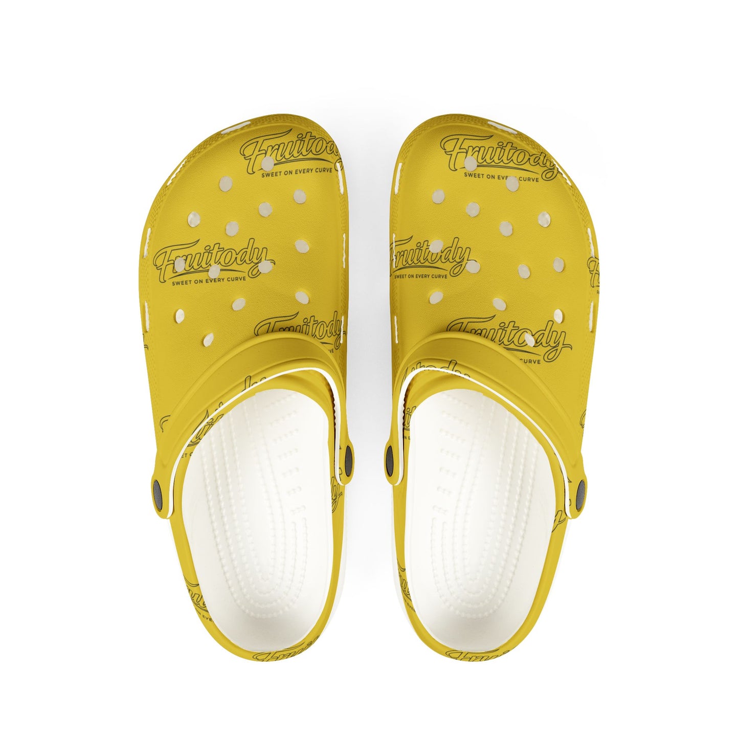 Lemon FRUITODY-Foam Clogs — Comfortable Slip-On Shoes with All-Over Logo Print
