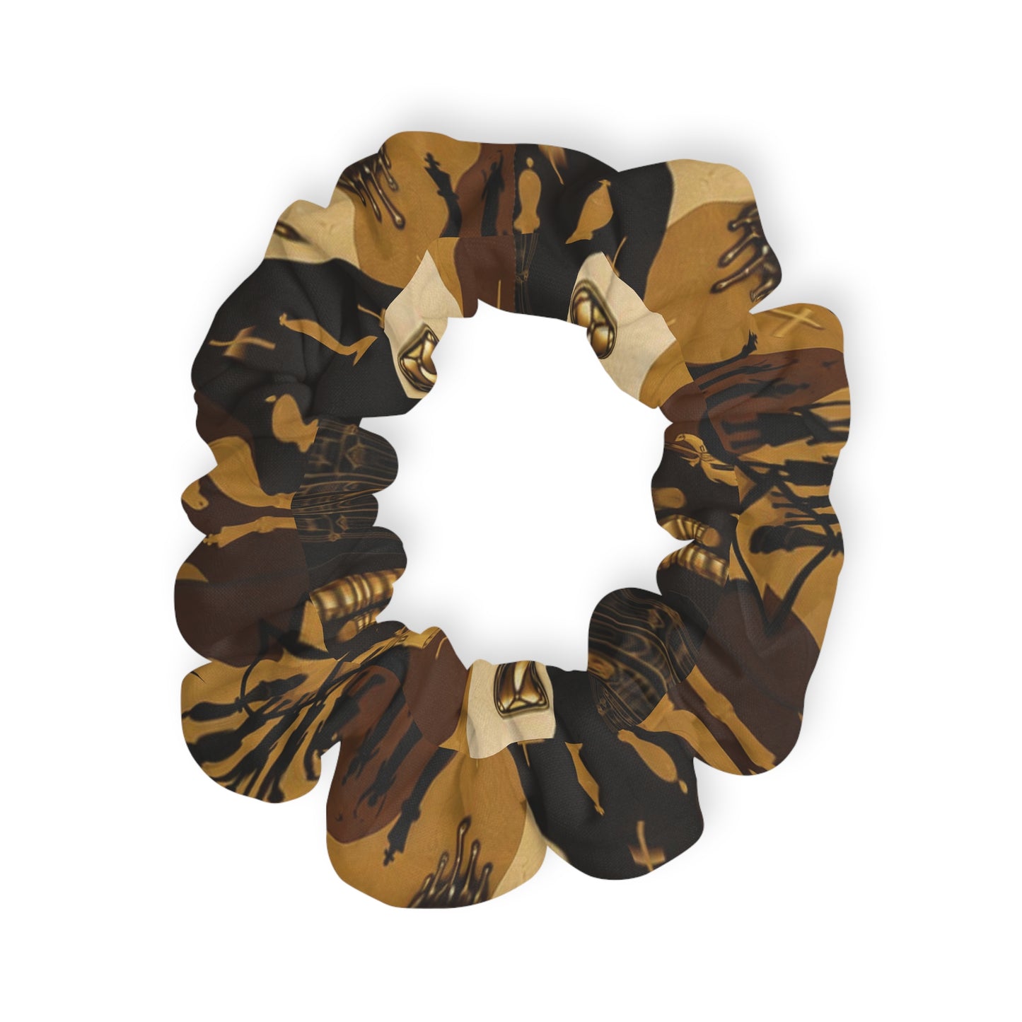 L&T-Camo Gold Chain Scrunchie — Vintage Streetwear Hair Accessory