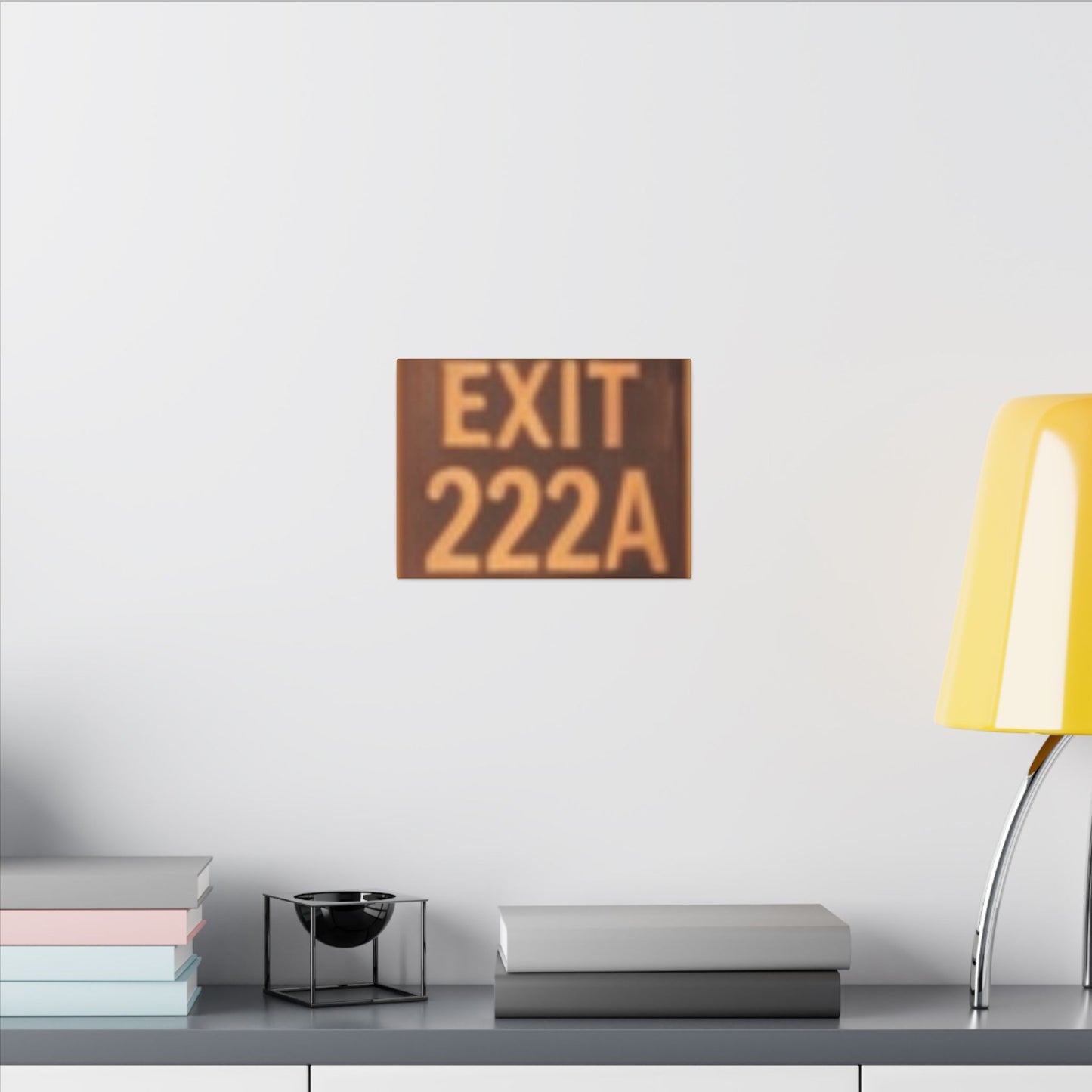 Exit 222A Matte Canvas Wall Art — Vintage Neon Sign Photo
