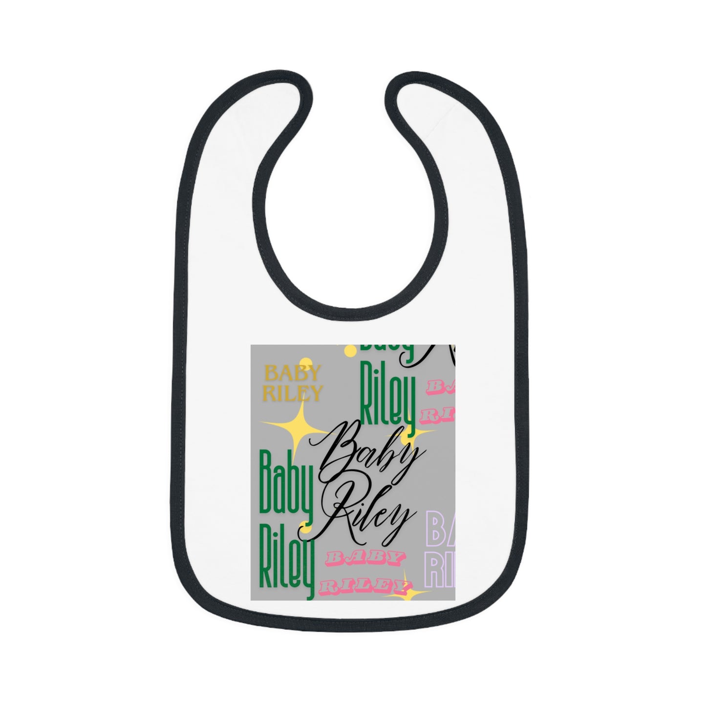 Baby Bib with Fun Contrast Trim, Personalized Baby Gift, Baby Shower Gift, Cute Bib for Feeding, Newborn Must-Have, Baby Accessories