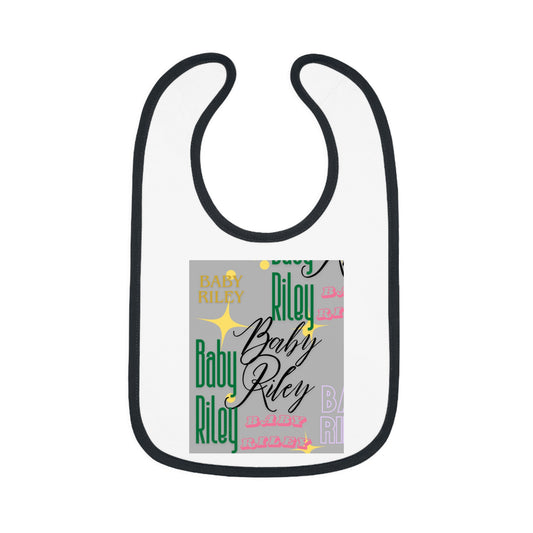 Baby Bib with Fun Contrast Trim, Personalized Baby Gift, Baby Shower Gift, Cute Bib for Feeding, Newborn Must-Have, Baby Accessories