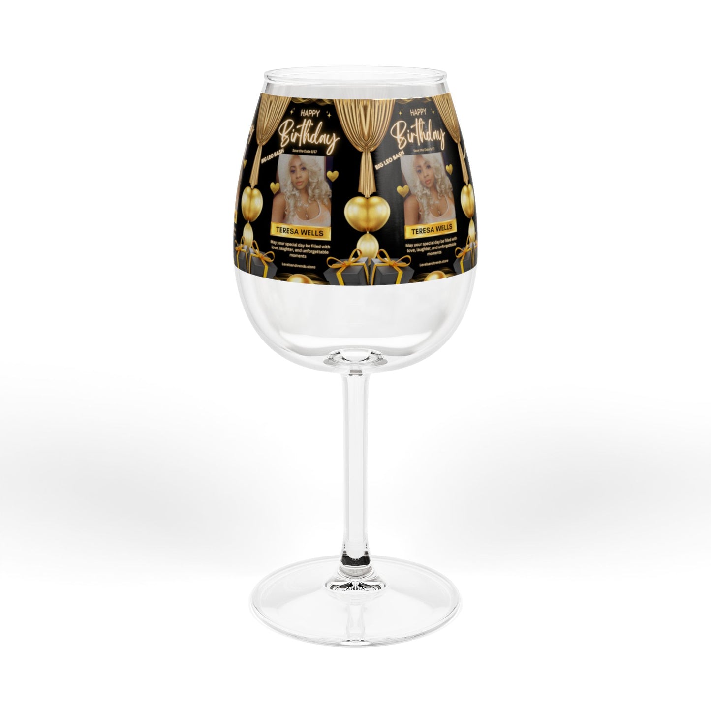 Personalized Wine Glass, Birthday girl- for Wine Lovers, Custom Engraved Stemware, Celebration Cheers Cup, Festive Party Drinkware