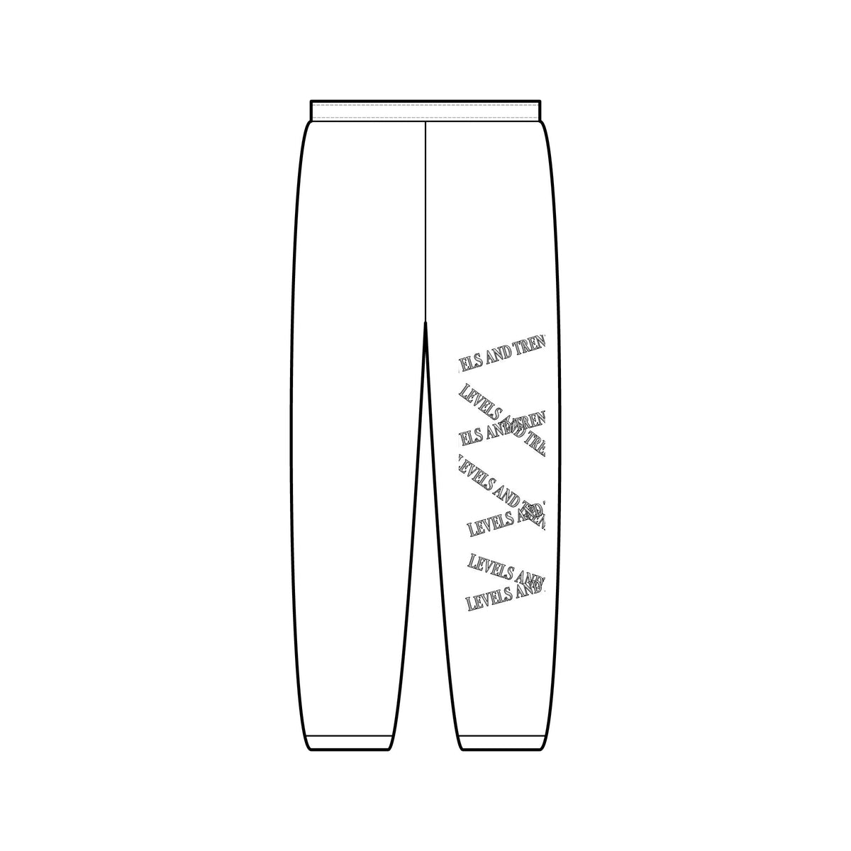 Levels and Trends Diagonal Text Joggers — Minimalist Script Sweatpants with Side Typography