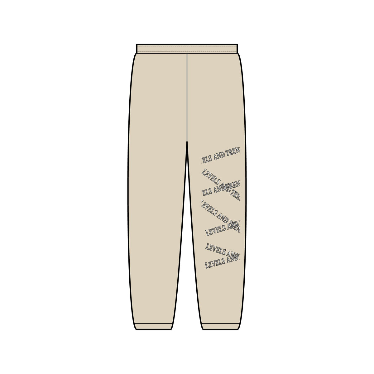 Levels and Trends Diagonal Text Joggers — Minimalist Script Sweatpants with Side Typography