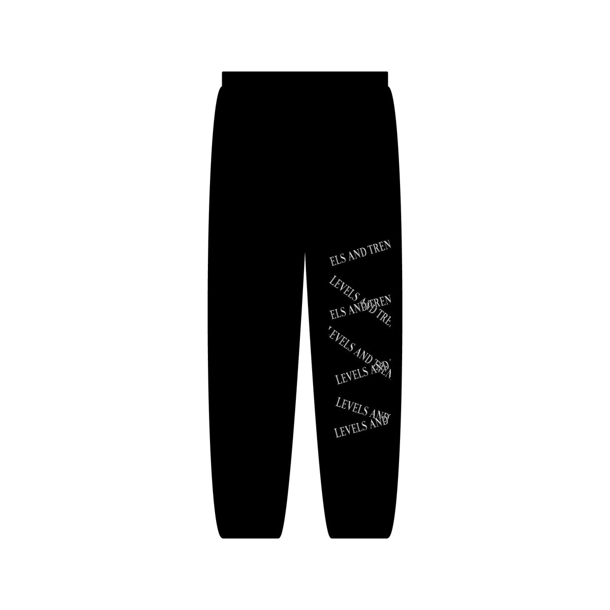 Levels and Trends Diagonal Text Joggers — Minimalist Script Sweatpants with Side Typography