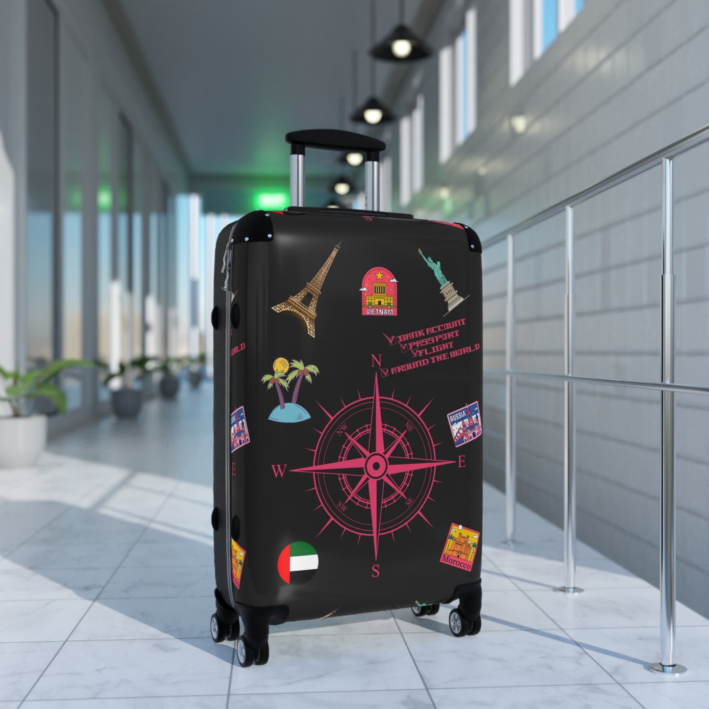 Around the world” Travel Suitcase Passport Bank Account Flight Around the World Checklist Hoodie