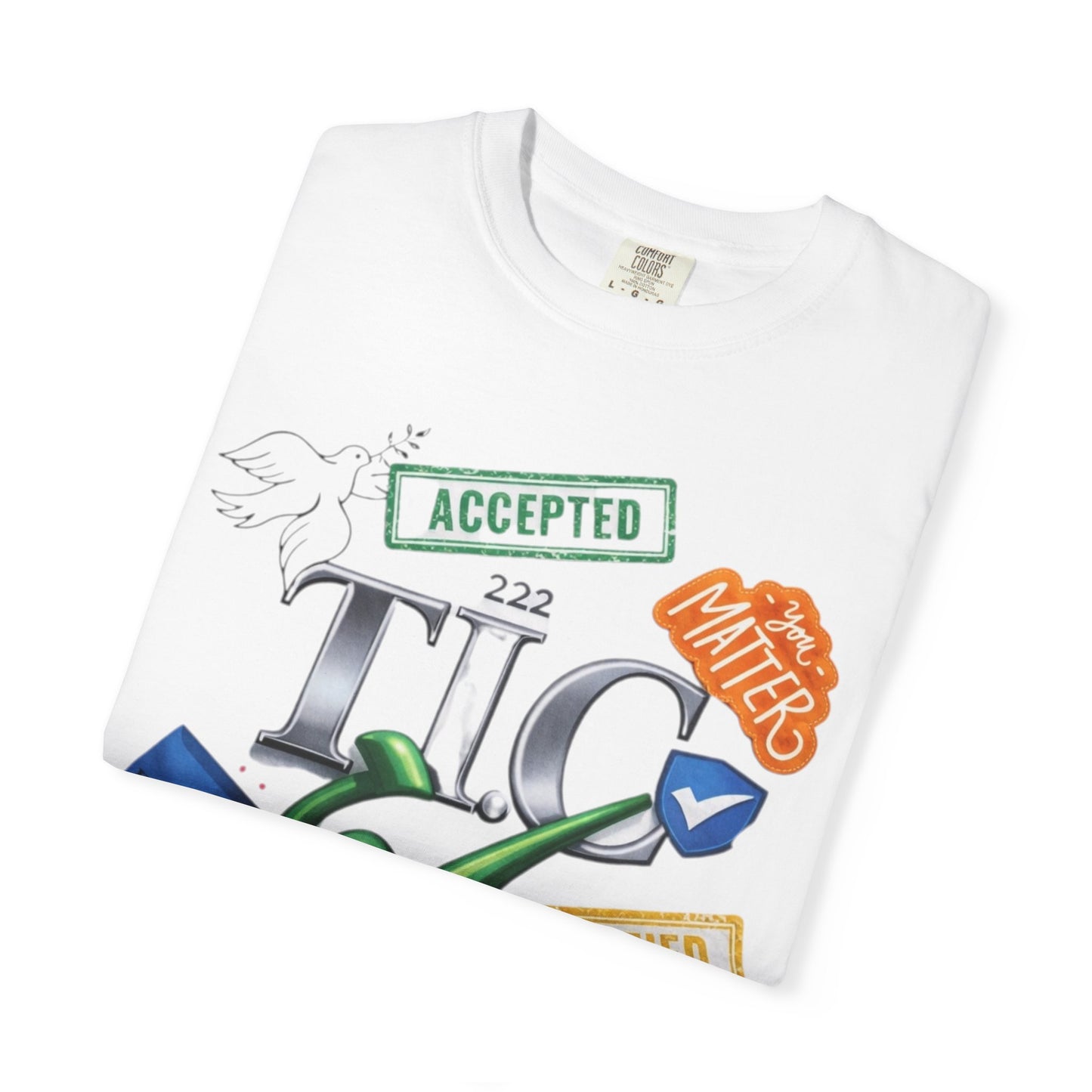 T-Shirt — Verified 'TIC' Graphic Tee with Checkmarks & 'Accepted/Verified' Badges