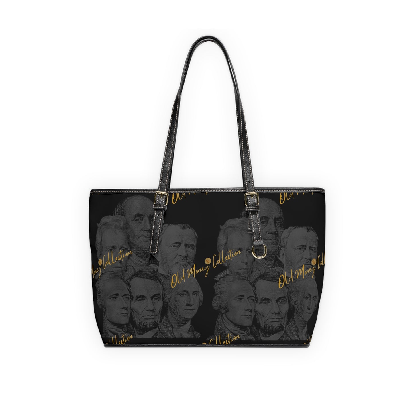 Presidents Pattern PU Leather Shoulder Bag — Vintage US Founding Fathers Print