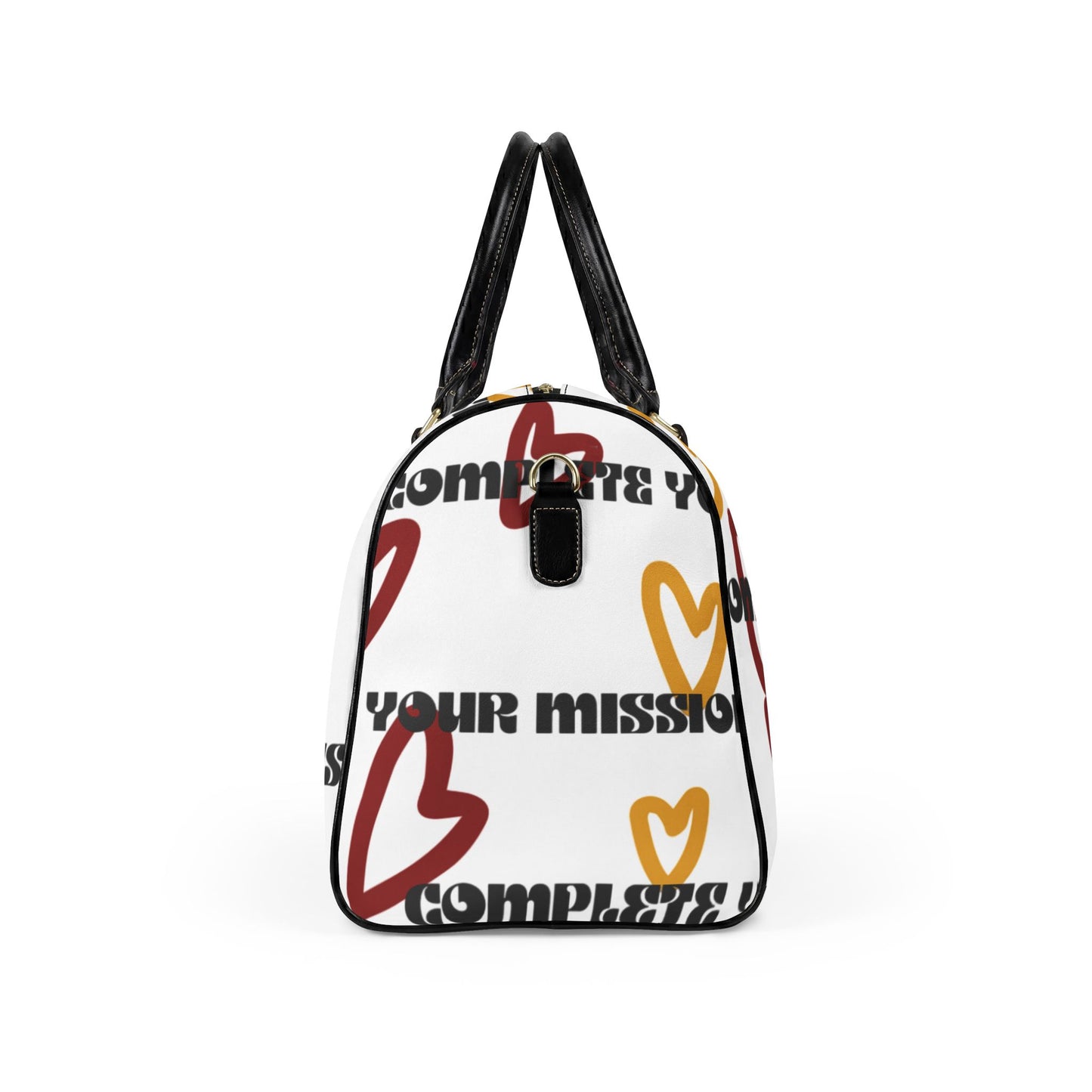 Leather Travel Bag — "COMPLETE YOUR MISSION -Graphic Weekender for Baddies