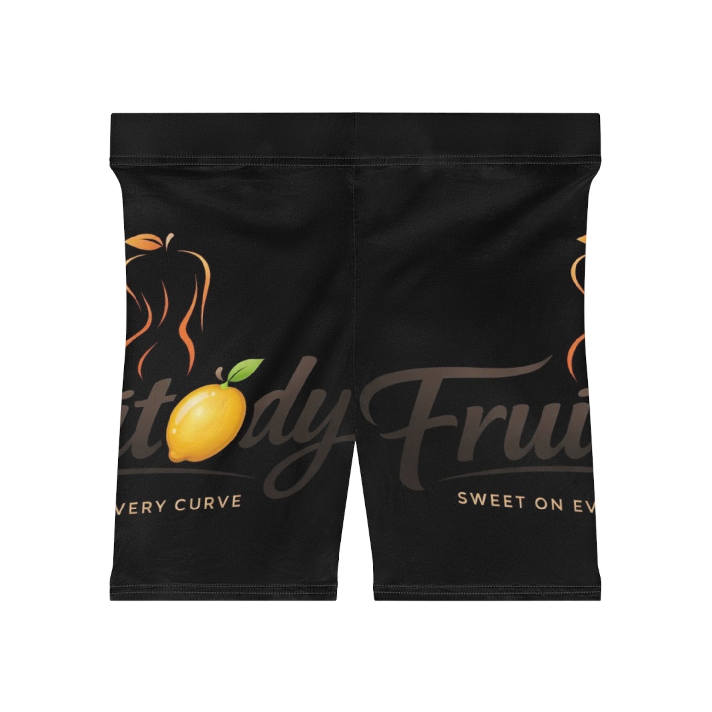 Fruitody lemon- Women’s Biker Shorts — 'Fruitbody' Peach Graphic Activewear