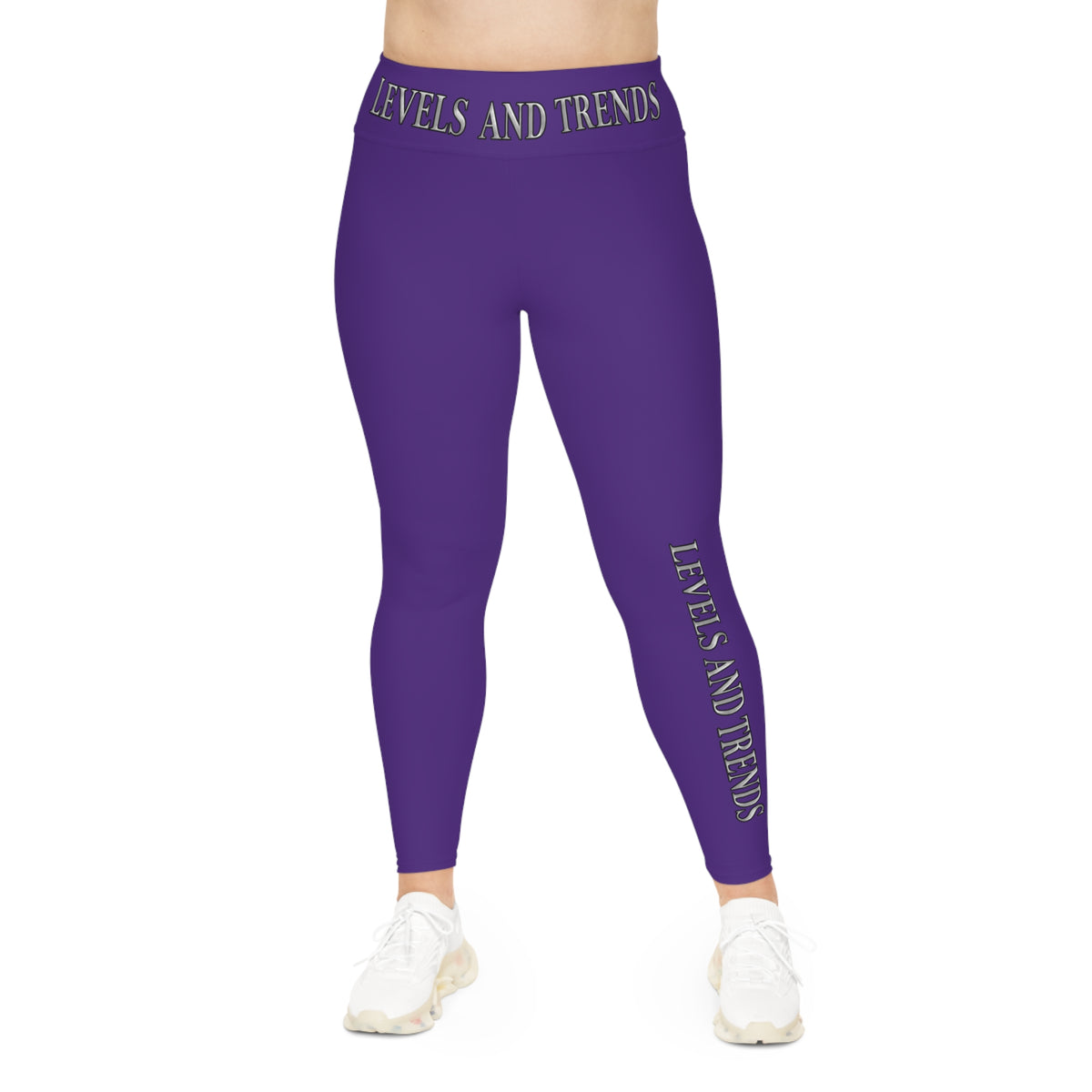 Plus Size Leggings —purple  'Levels and Trends' All-Over Print