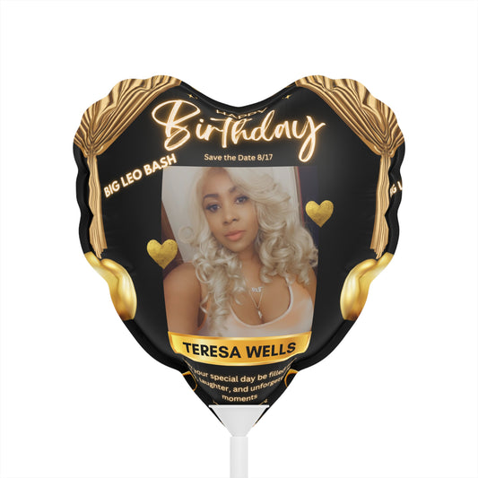 Birthday girl-Personalized Birthday Balloons, Heart-shaped and Round, Party Decor, Celebration Supplies, Customizable Balloon, Event Decorations