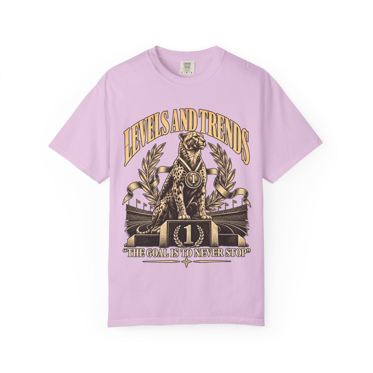 Levels and Trends "The Goal Is to Never Stop" Graphic T-Shirt