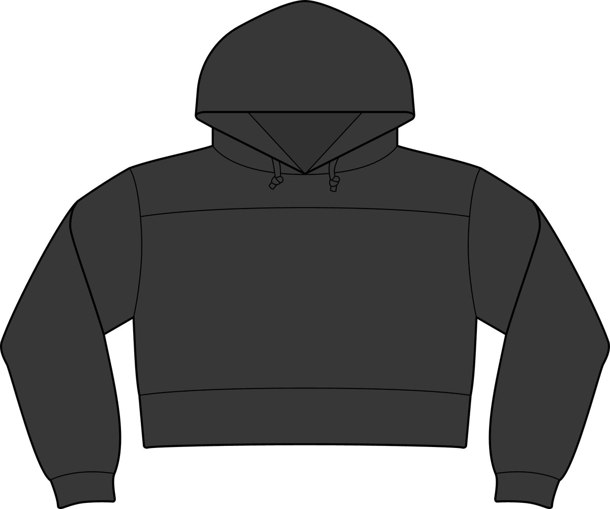 Cropped Hoodie — Levels and trends Cropped Fleece Hooded Sweatshirt