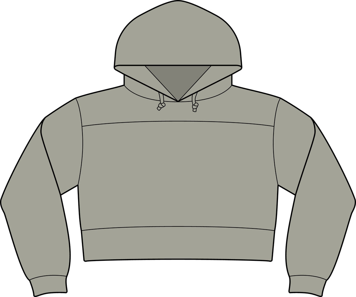 Cropped Hoodie — Levels and trends Cropped Fleece Hooded Sweatshirt