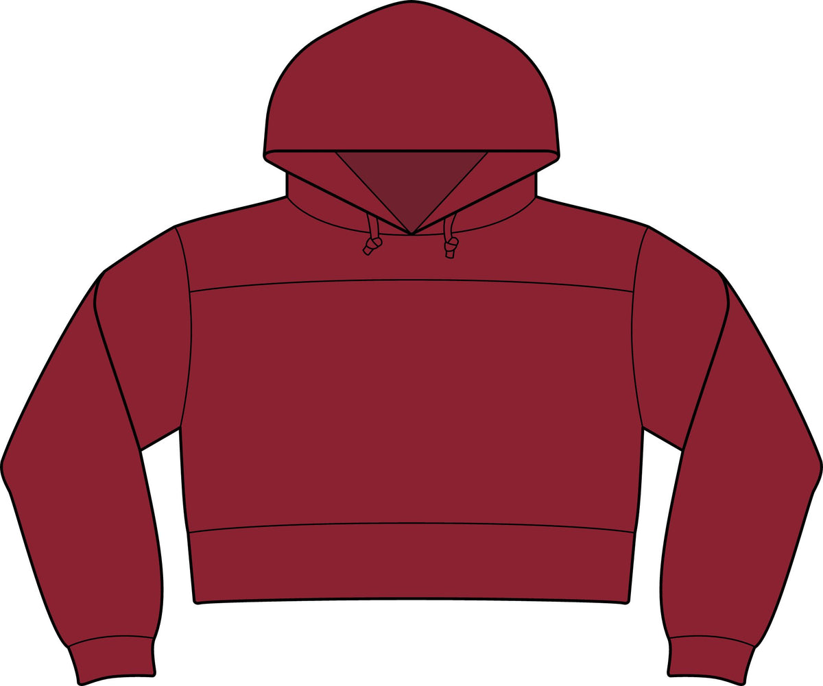 Cropped Hoodie — Levels and trends Cropped Fleece Hooded Sweatshirt