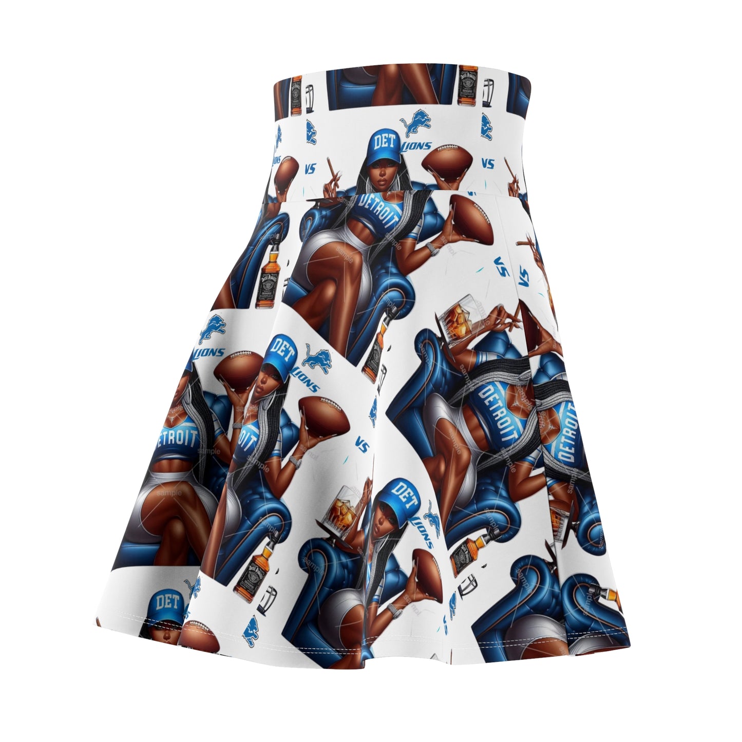 Detroit Sports Fan Women's Skater Skirt, Game Day Outfit, Skater Skirt for Women, Sports Apparel, Football Season Style