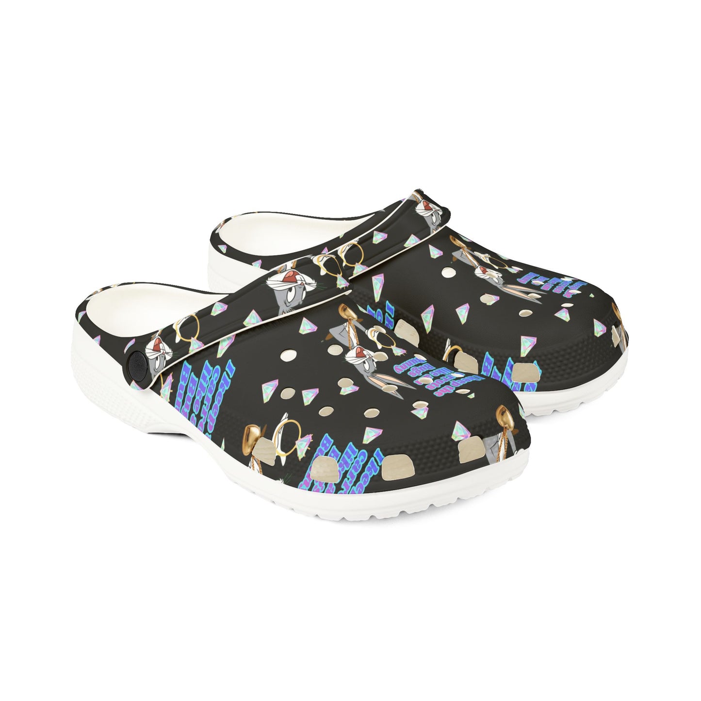 Bugs carrot — Black Abstract Floral All-Over Print