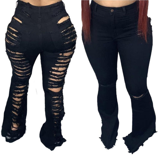 Trendy Plus Size Stretch Bell-Bottom Jeans