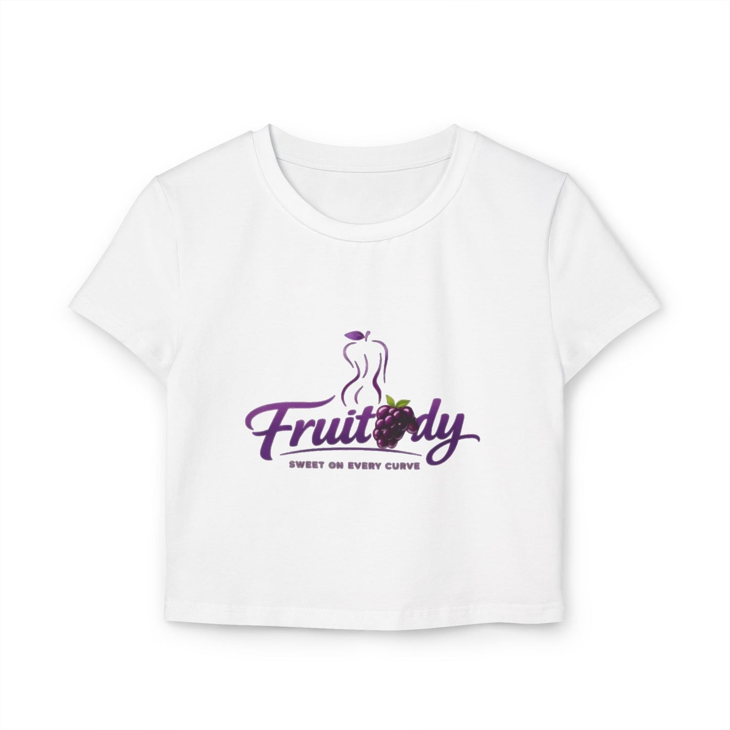 Fruitody Women's Crop Tee — grape Fruit Logo Casual Summer Top