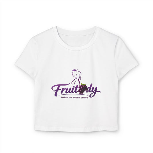 Fruitody Women's Crop Tee — grape Fruit Logo Casual Summer Top