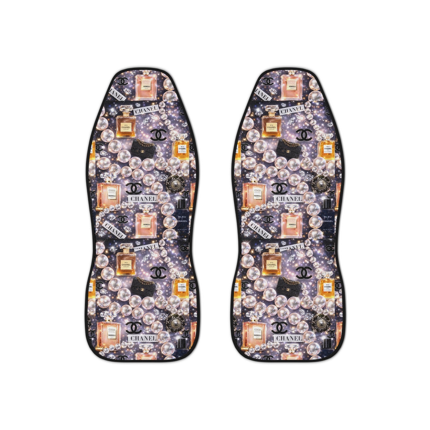 Chanel- Car Seat Covers - Luxury Perfume & Pearl Pattern Car Seat Cover