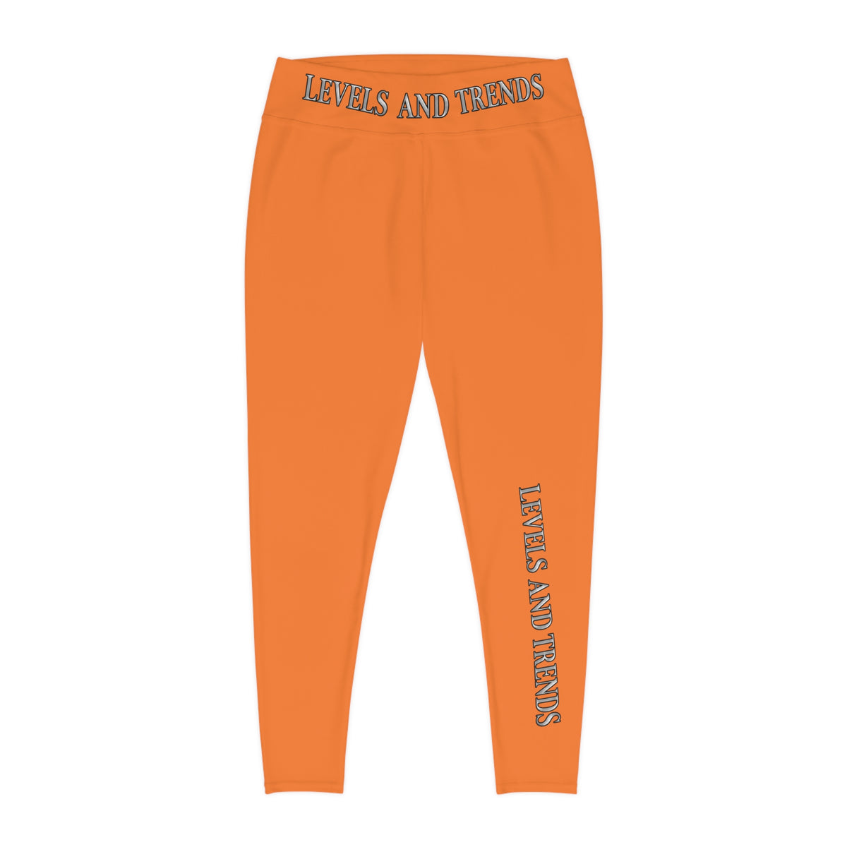 Plus Size Leggings —orange  'Levels and Trends' All-Over Print