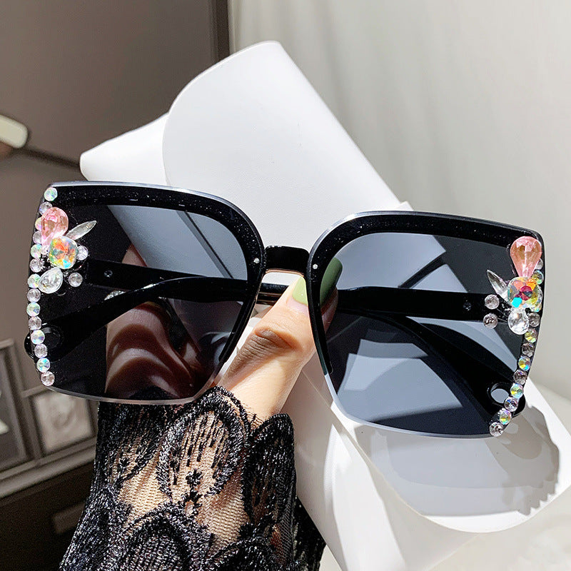 2026 Women's Oversized Diamond-Studded Sunglasses