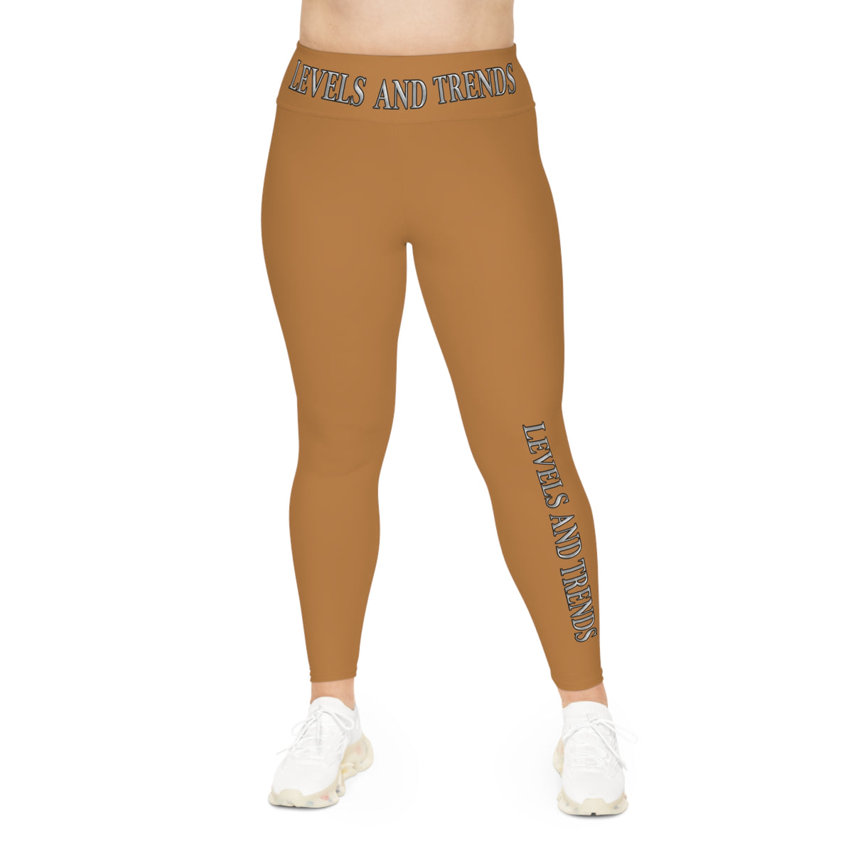 Plus Size Leggings - light brown  'Levels and Trends' All-Over Print