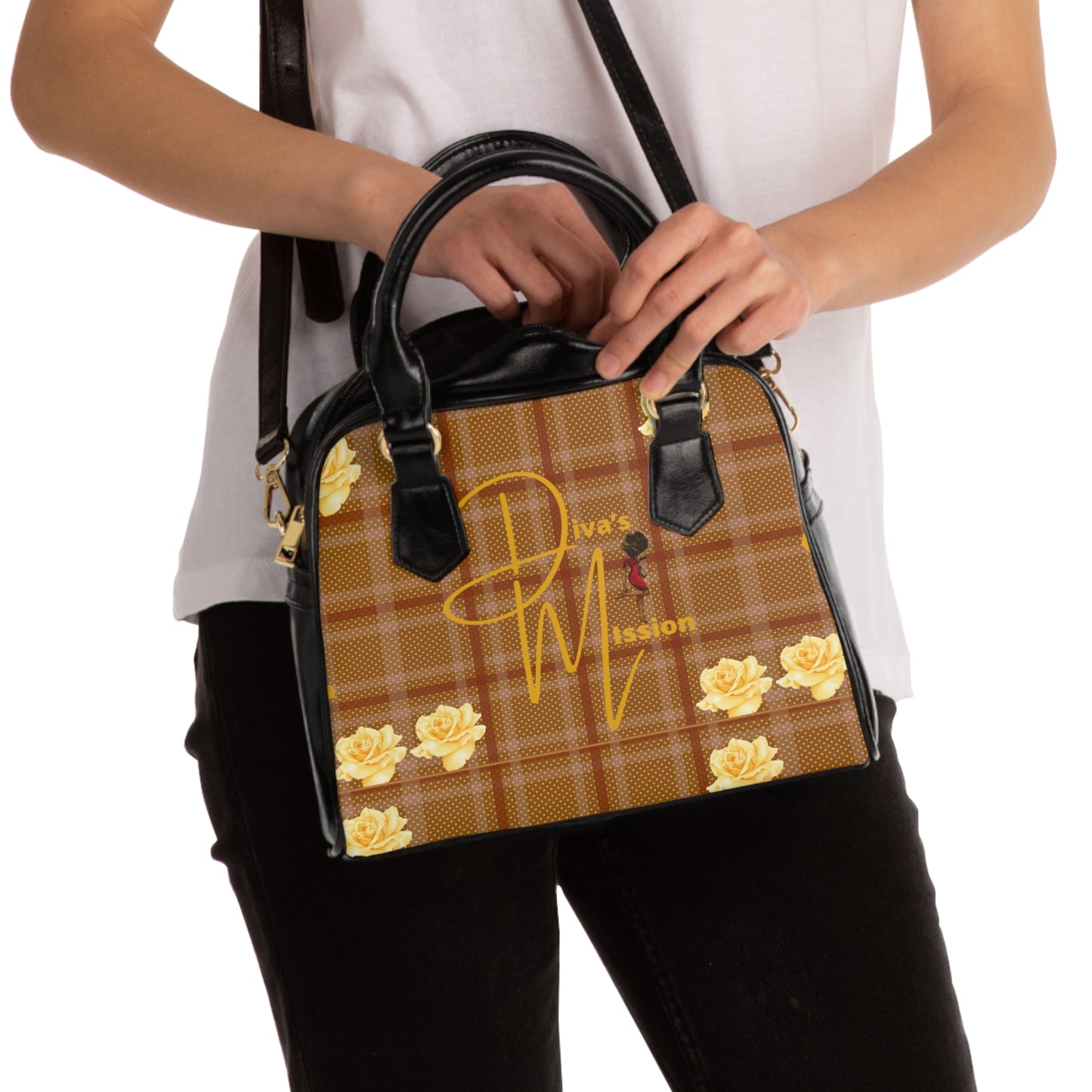 Orange -Plaid Fashion Shoulder Handbag - Trendy Everyday Bag, Gift for Her, Women's Accessory, Stylish Tote, Unique Design, Chic Handbag