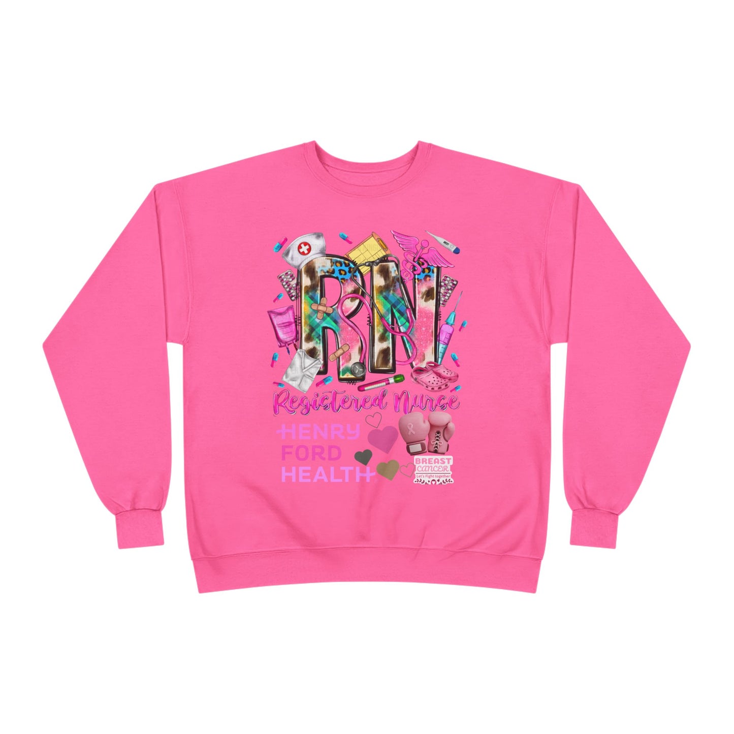 RN Nurse breast cancer Crewneck Sweatshirt | Eco-Friendly Gift for Healthcare Workers, Perfect for Nurse Appreciation, Mother's Day, Birthdays, [...]