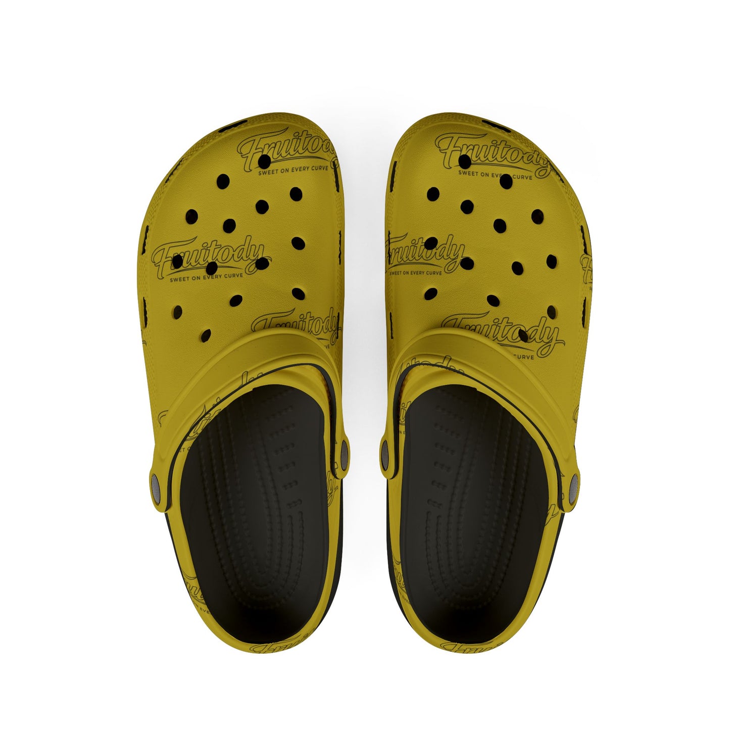Lemon FRUITODY-Foam Clogs — Comfortable Slip-On Shoes with All-Over Logo Print