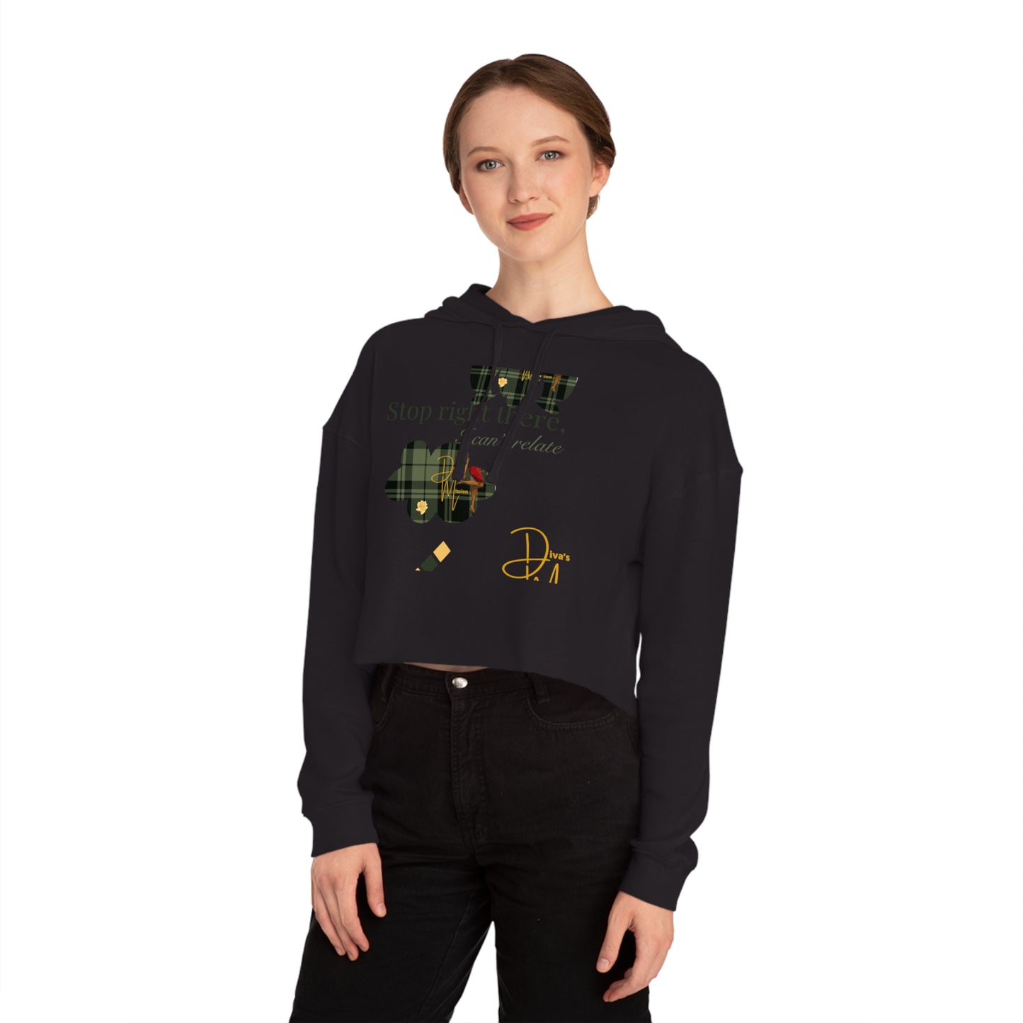 Diva’s Mission-Women’s Cropped Hooded Sweatshirt