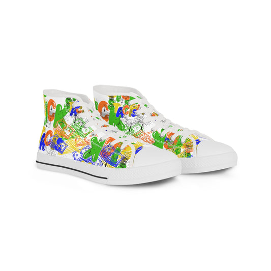 Sick stacks High-Top Sneakers — Colorful Cash Illustration Shoes