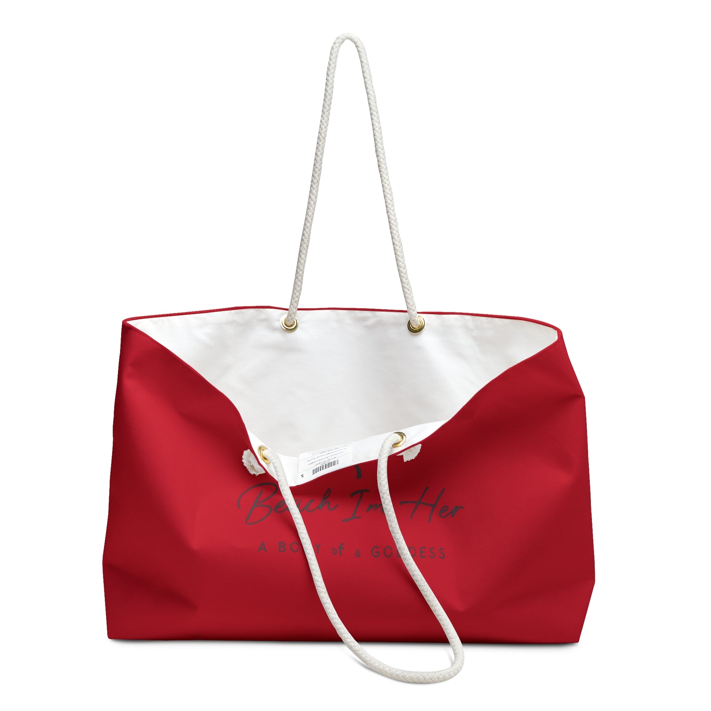 Weekender Bag — 'Beach In Her' Red Travel Tote (A Body of a Goddess)