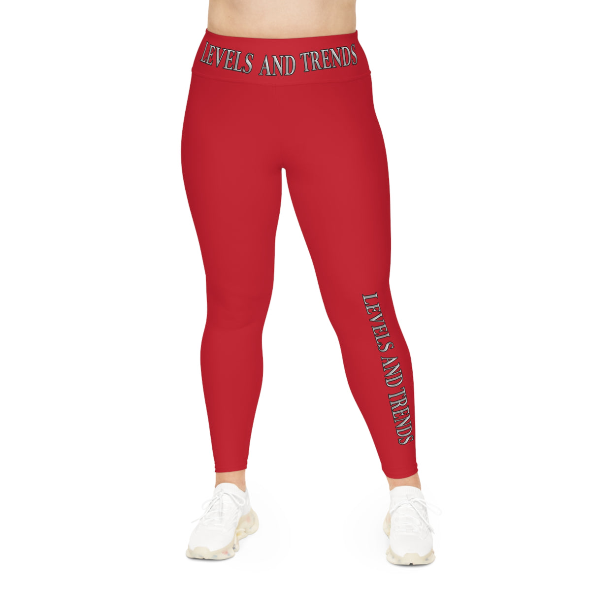 Plus Size Leggings —red  'Levels and Trends' All-Over Print