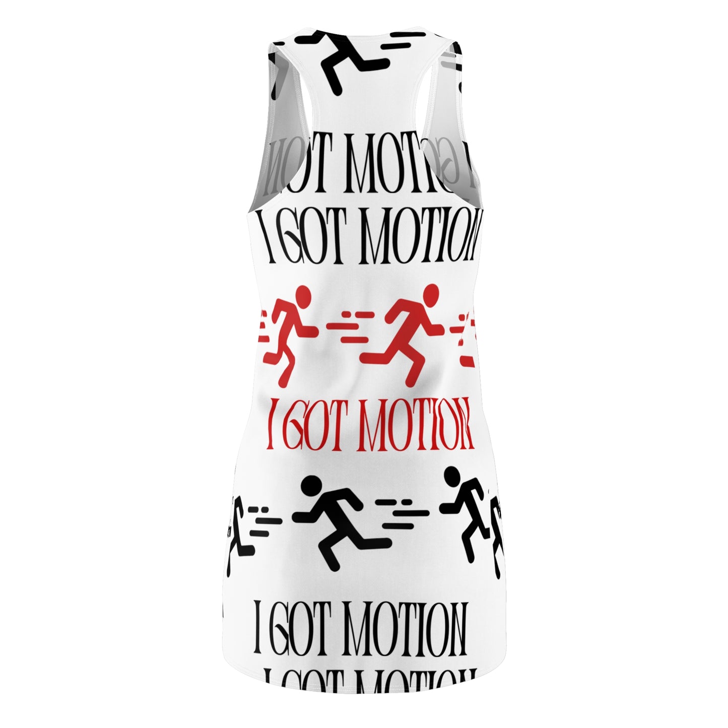 Racerback Dress — "I GOT MOTION" Running Graphic