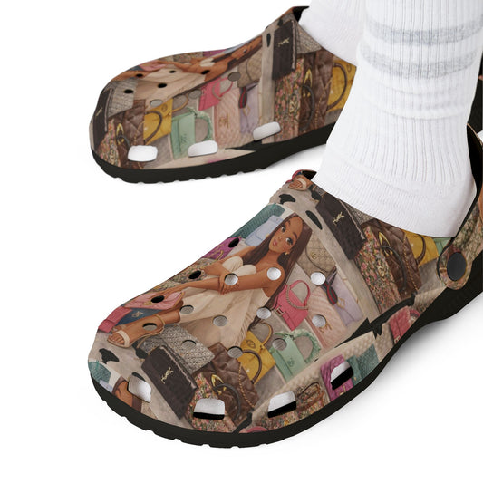 Crocs — "She In Her Bag" All-Over Print Comfort Shoes