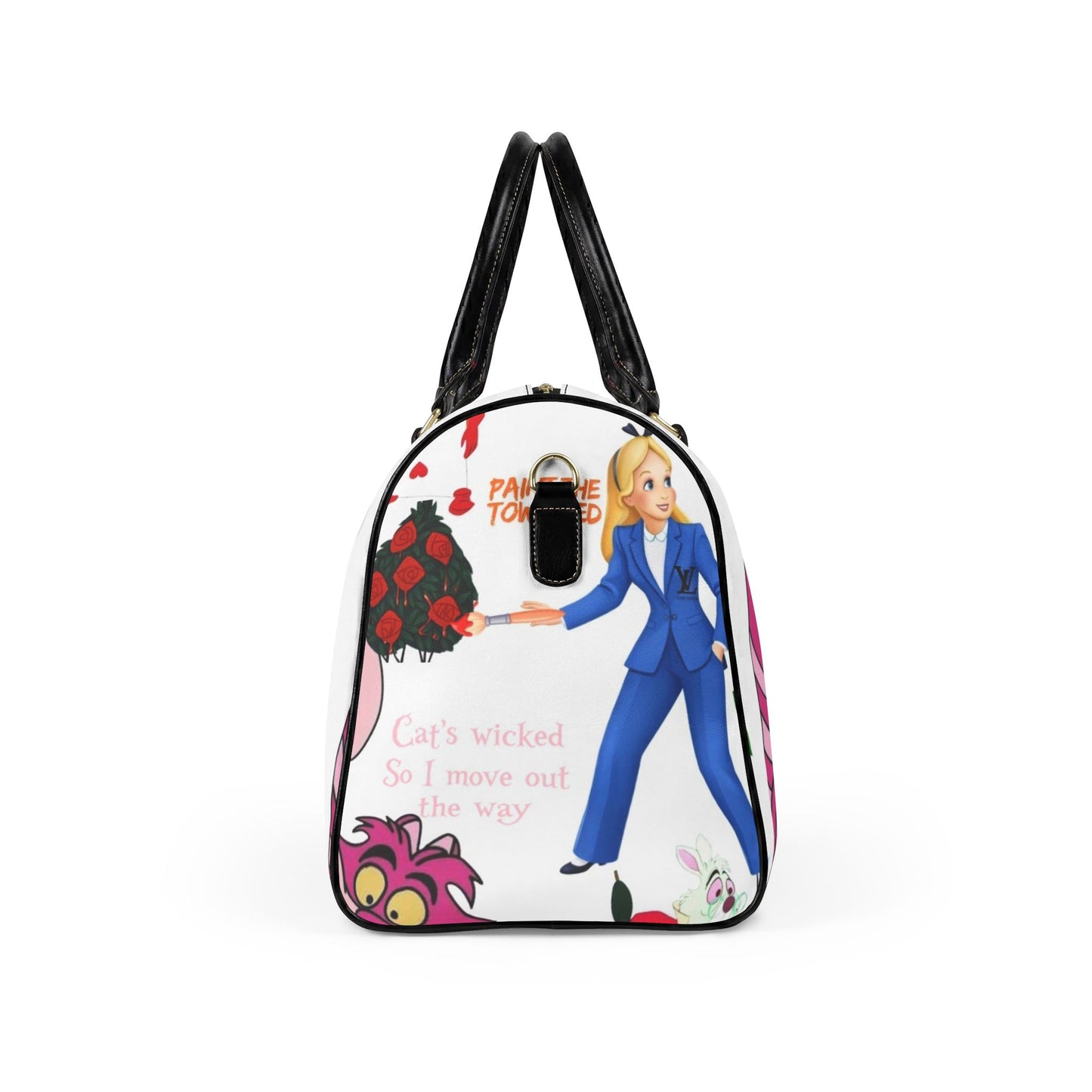 Leather Girl wonders Travel Bag —  Satirical Print Weekender