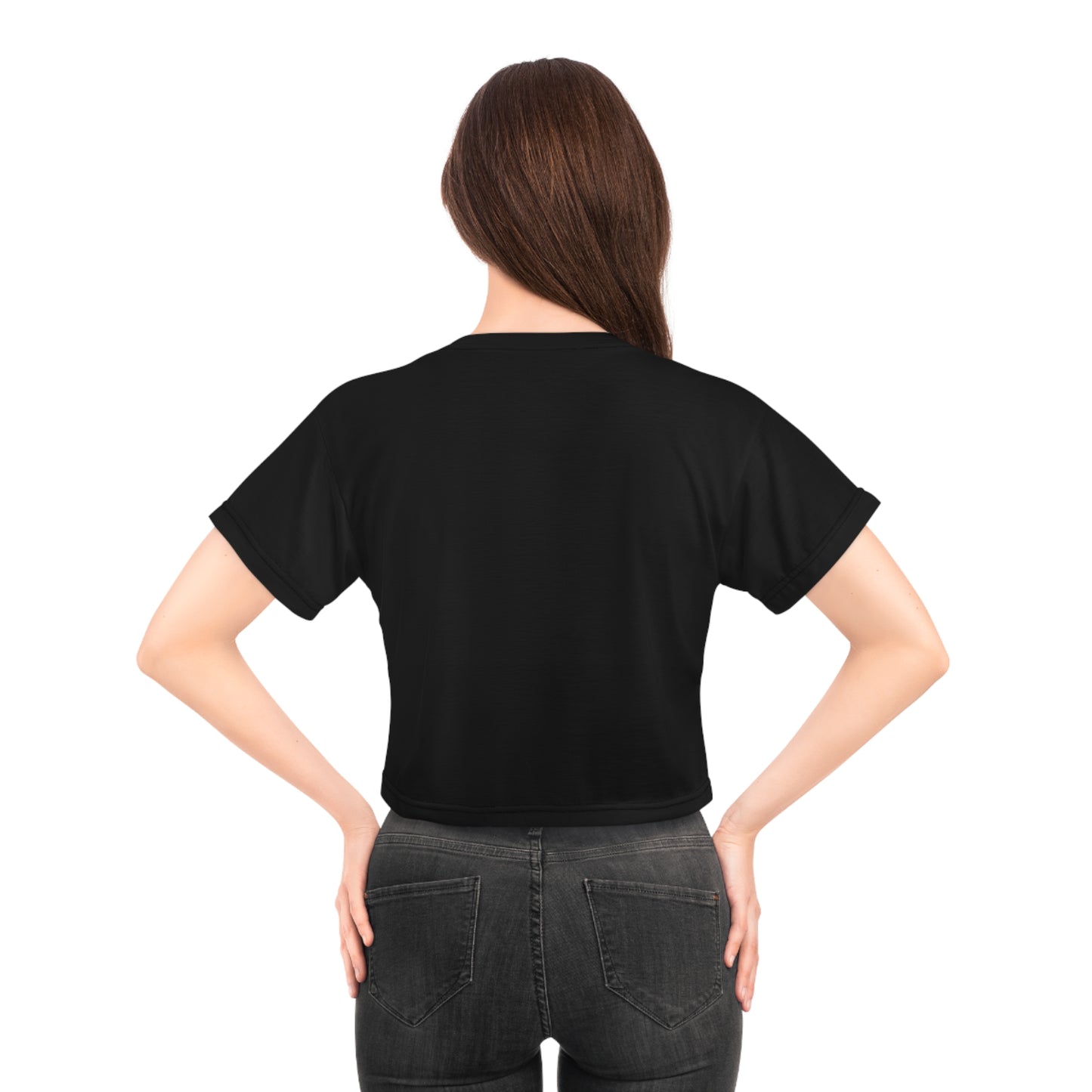 Rare Energy Crop Tee — Bold Color Brush Script Feminine Pride Top