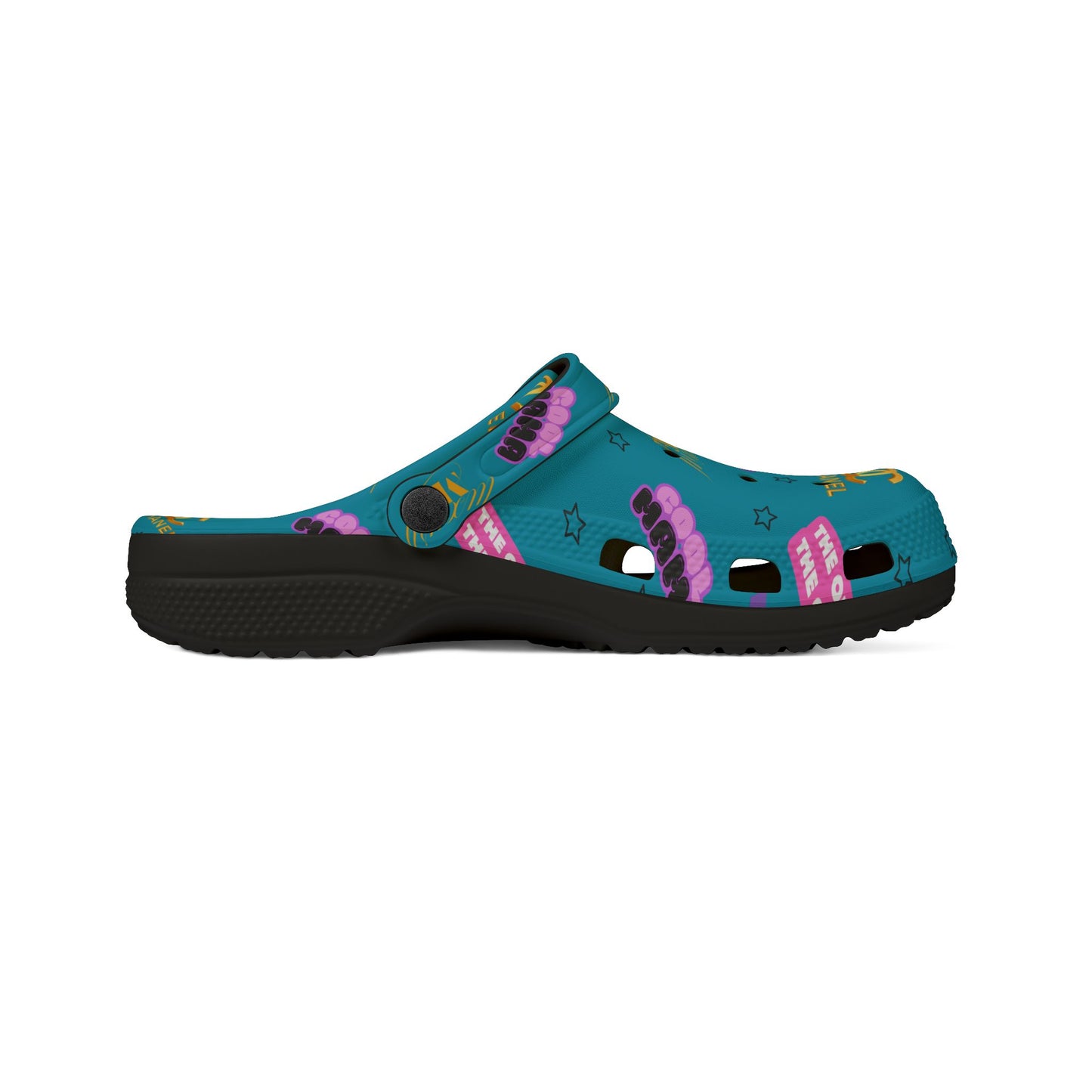 Tomika Patterned Foam Clogs - Teal Designer-Inspired Cosmetic Print