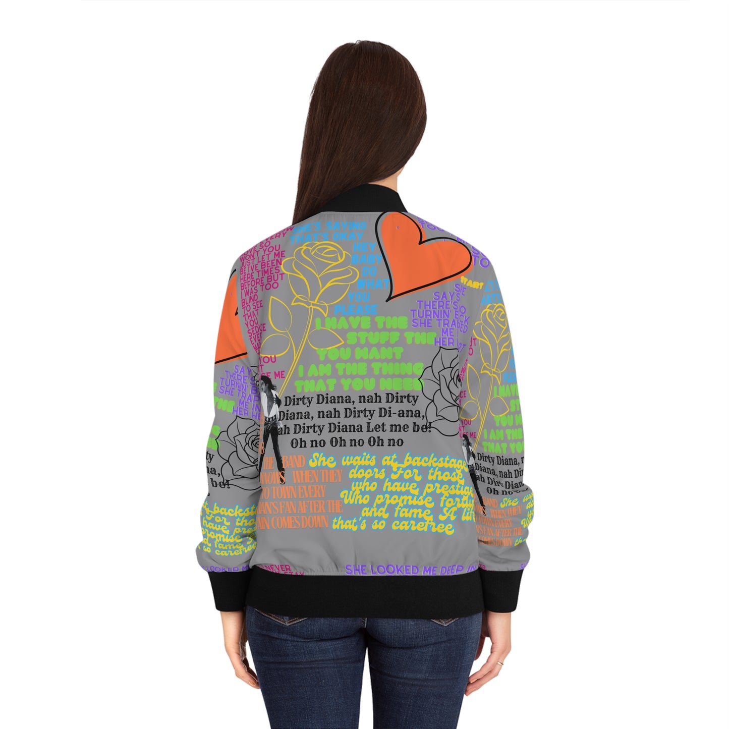 Dirty Diana-Colorful Women's Bomber Jacket • Trendy Streetwear for Music Lovers • Perfect for Concerts, Casual Outings, and Gifting • Inspired Fashion