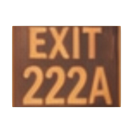 Exit 222A Matte Canvas Wall Art — Vintage Neon Sign Photo