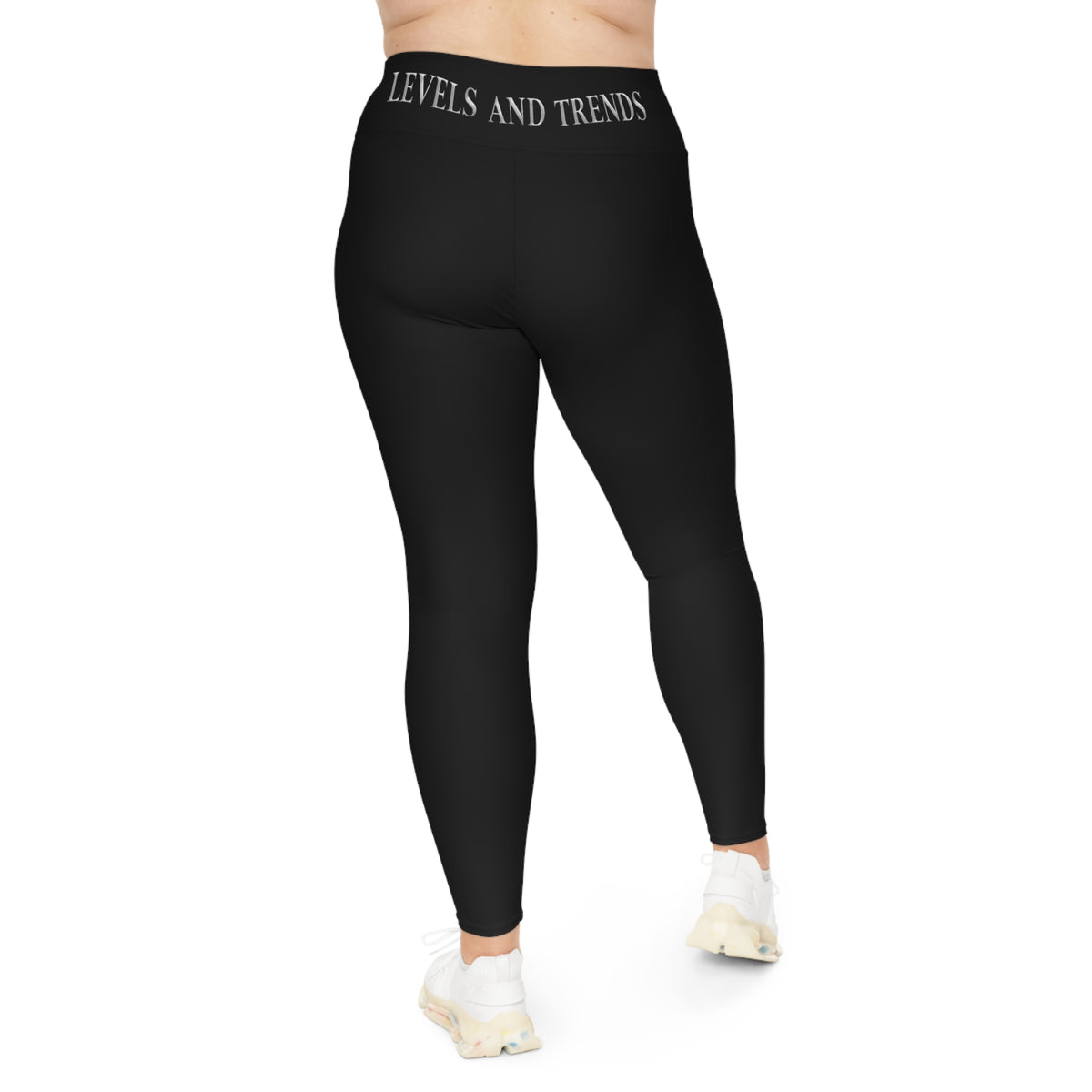 Plus Size Leggings —black  'Levels and Trends' All-Over Print