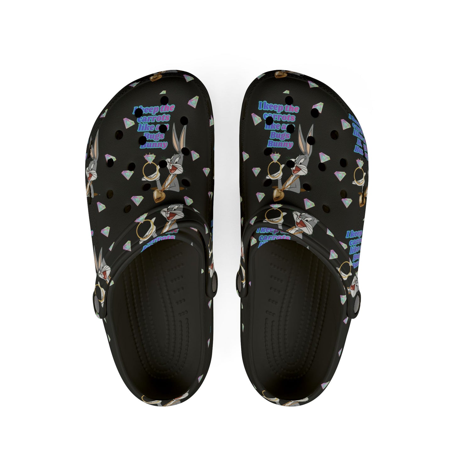 Bugs carrot — Black Abstract Floral All-Over Print