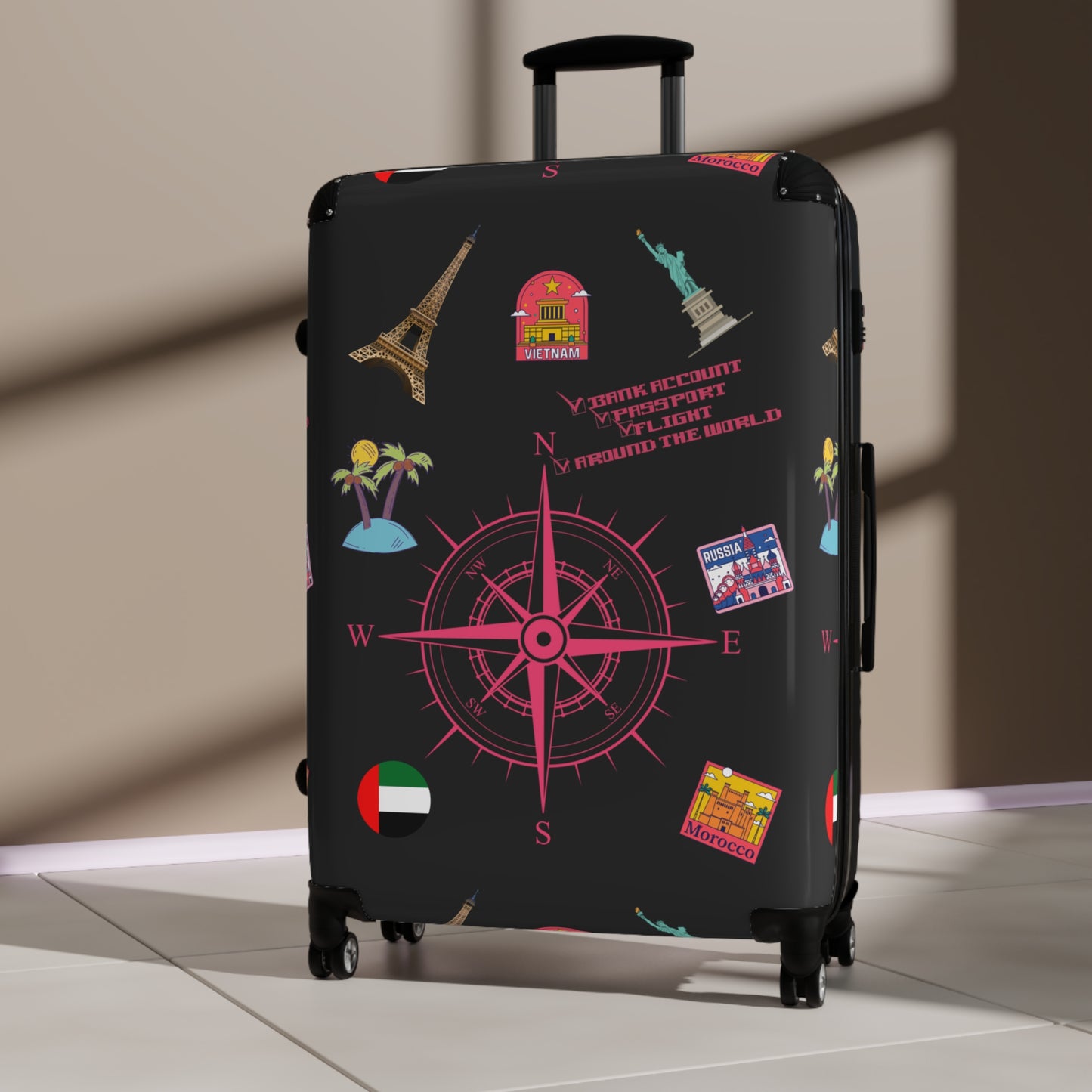 Around the world” Travel Suitcase Passport Bank Account Flight Around the World Checklist Hoodie