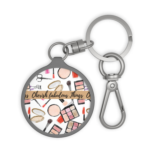 Cherish Chic Makeup Keyring Tag | Stylish Accessory, Custom Gift for Beauty Lovers, Keychain Charm, Personalized Makeup Tag, Fun Gift Idea